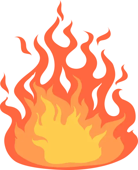 Burning Cartoon Clipart Fire Flame PNG  Transparent Background