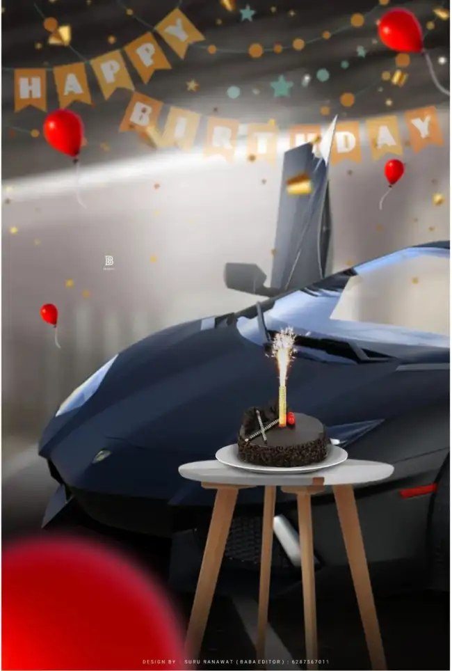 Car Birthday Cake CB Background HD Download