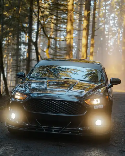 Car In Forest Picsart Background Full HD Download
