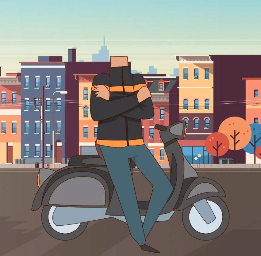Cartoon Boy Siting Bike Background Without Face