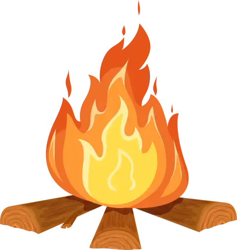Cartoon Wood Campfire Burning Fire Clipart PNG