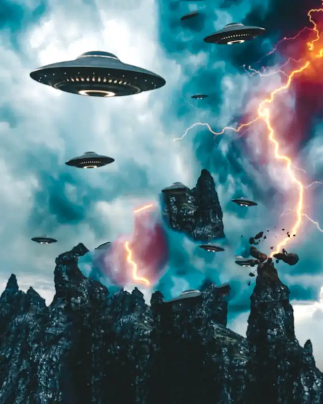 CB Alien UFO Flying In Sky Background  HD