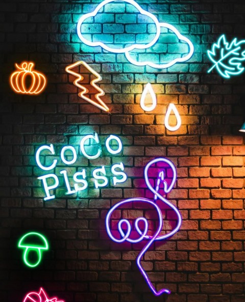 CB Neon Light Wall Photo Editing Background HD
