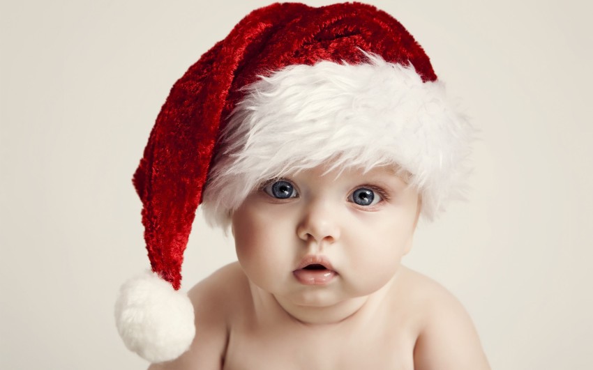 Christmas Baby Wear Cap Background Wallpaper