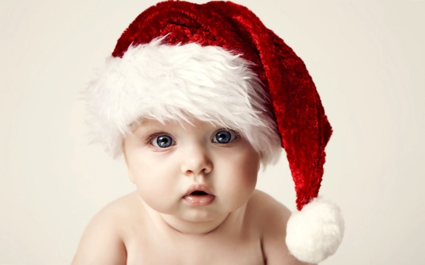 Christmas Baby Wear Cap Background Wallpaper
