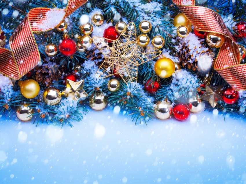 Christmas Oranaments Tree Background HD Download
