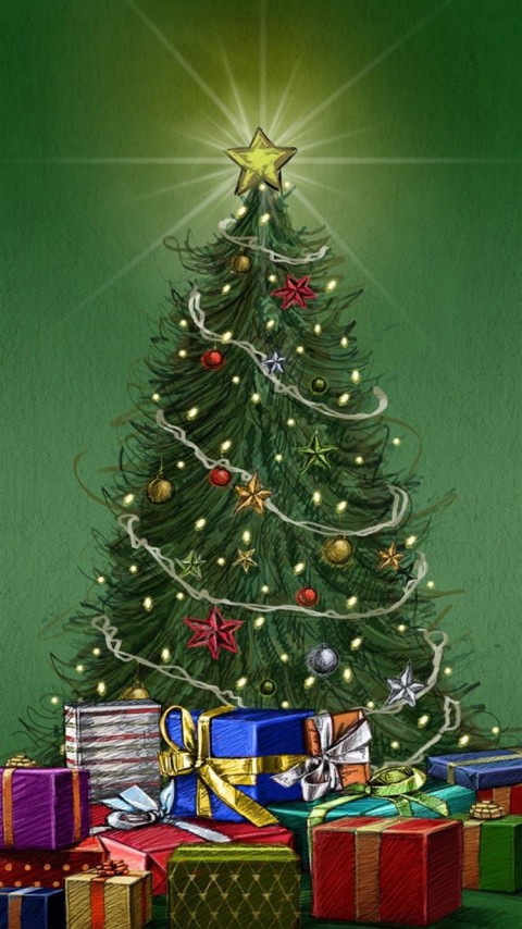 Christmas Tree Mobile Wallpaper Background HD Download