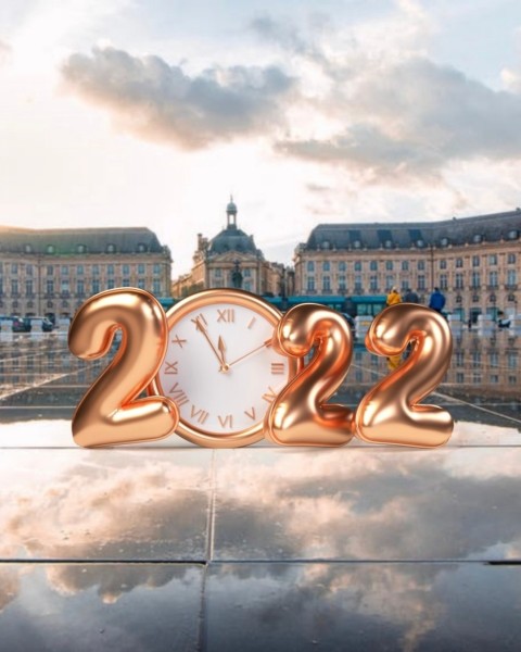 Clock Happy New Year 2022 CB PicsArt Background HQ