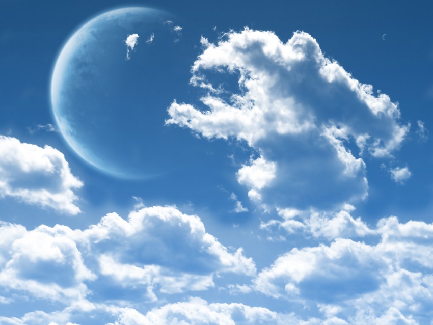 Cloud Sky With Moon Background Full HD Download