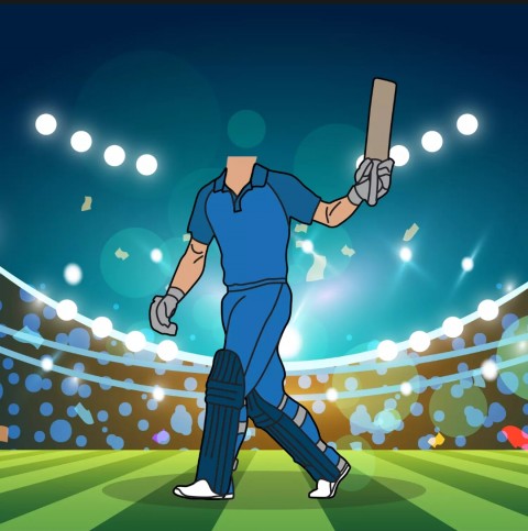 Cricketer Cartoon Body Background Without Face