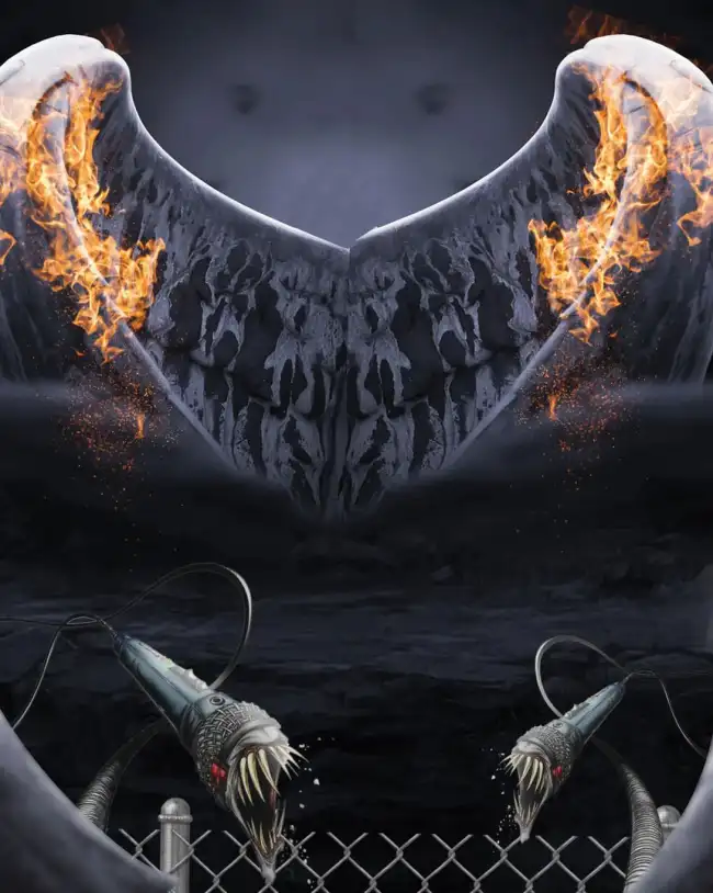 Devil Dark WIngs Fire PicsArt Editing Background Full HD Download