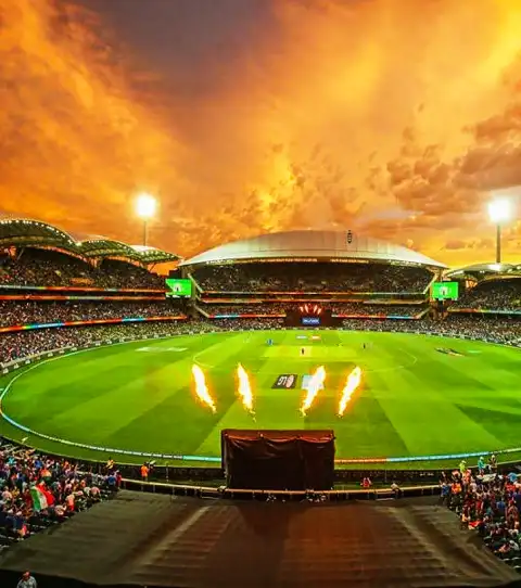 Cricket Stadium with Neon Lights. | Neon lighting, City skyline silhouette,  Framing photography