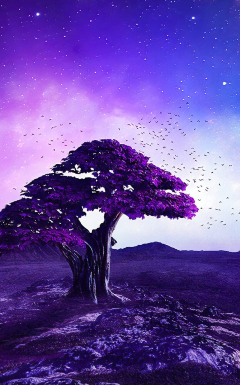 Galaxy Tree Background HD Images Photos Download