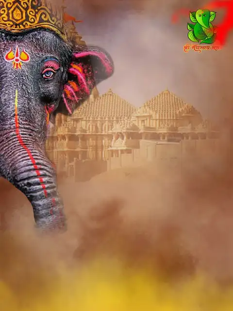 Ganesh Chaturthi  Banner Editing HD Background Ganpati ELephanat Face