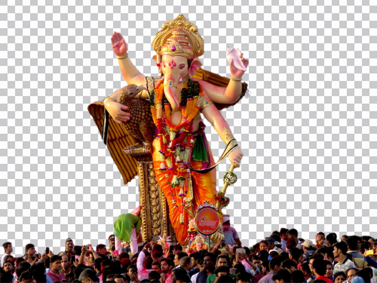 🔥 Ganpati Statue With People Crowd PNG Images Download | CBEditz