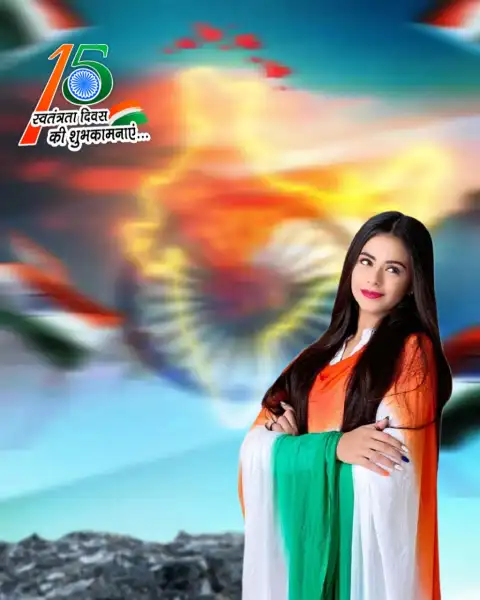 Girl 15 August Independence Day Editing Background HD