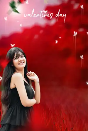 Girl Happy Valentine Day Editing Background