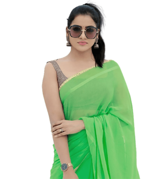Girl In Green Saree PNG Images Transparent Background