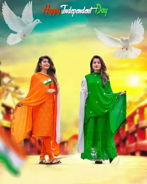 Girl In Orange And Green Dress 15 August Editing Background HD | CBEditz