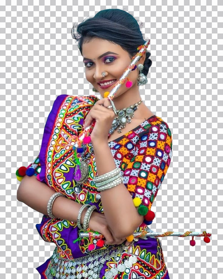 🔥 Girl In Saree Play Dandiya PNG Images Download | CBEditz