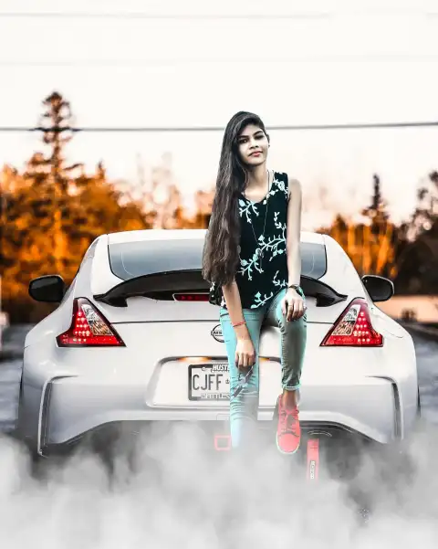 Girl With Car Picsart Editing Background Full HD Download