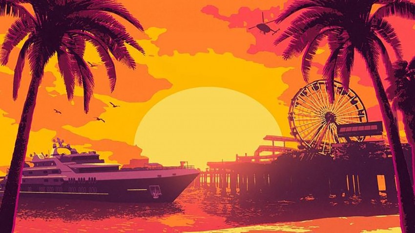 GTA Game Sunset Cartoon Toon App Background