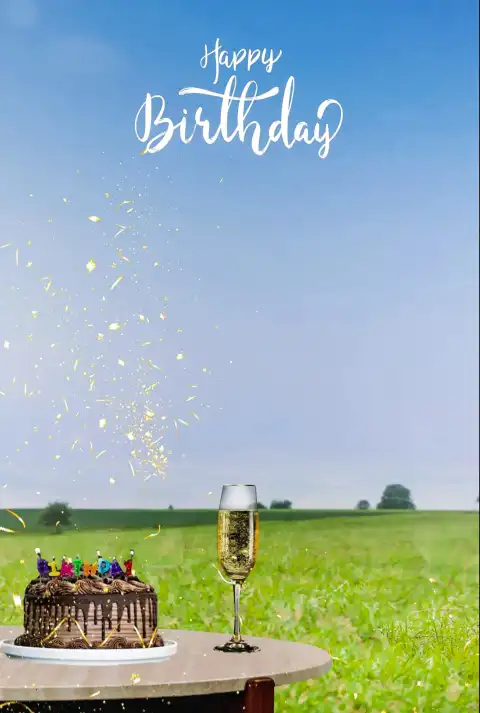 Happy Birthday Grass Filed Picsart Background HD Download