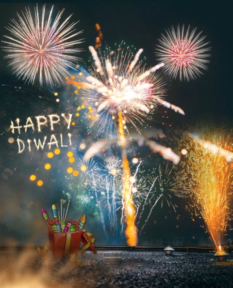Happy Diwali Fireworks CB PicsArt Editing Background