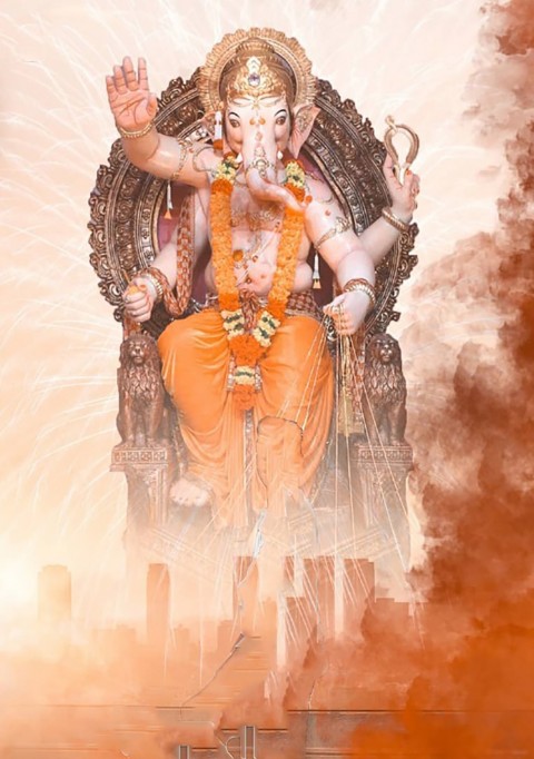 Happy Ganesh Chaturthi Big Size Ganpati Editing Background
