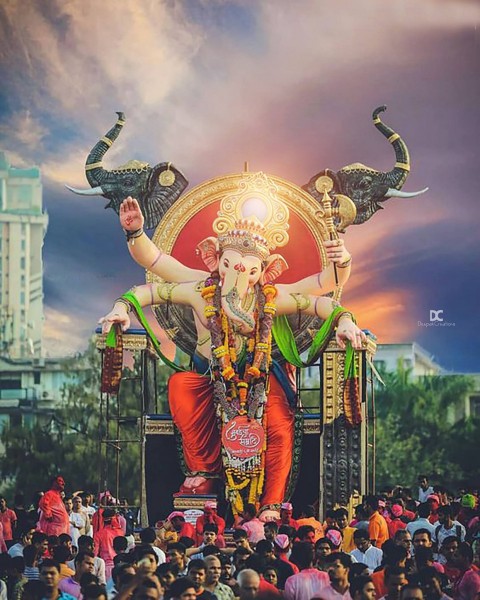 Happy Ganesh Chaturthi Photo Editing Background Full HD