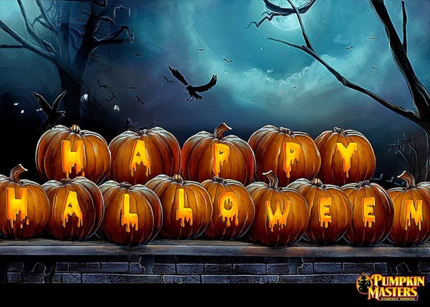 Free Photo  Halloween wallpaper with evil pumpkins