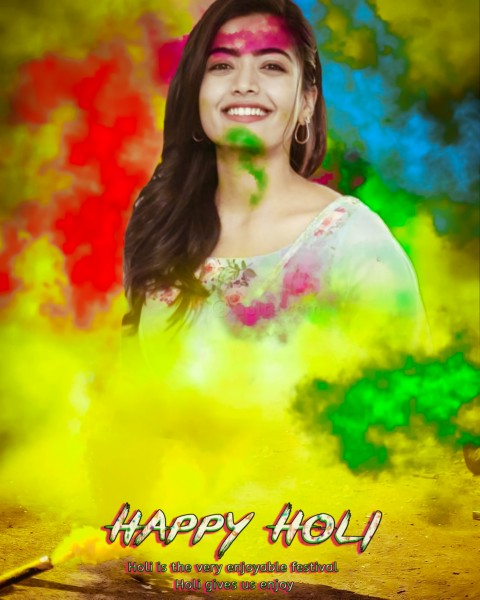 Happy Holi CB Girl Editing Background