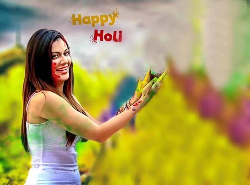 Happy Holi Photo Editing Background With Girls