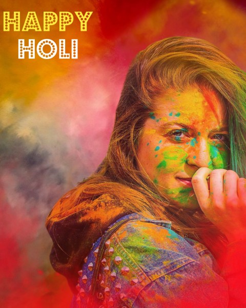 Happy Holi Photo Editing Girl Background