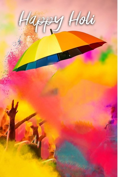 Happy Holi Umbrellas  CB Picsart Background