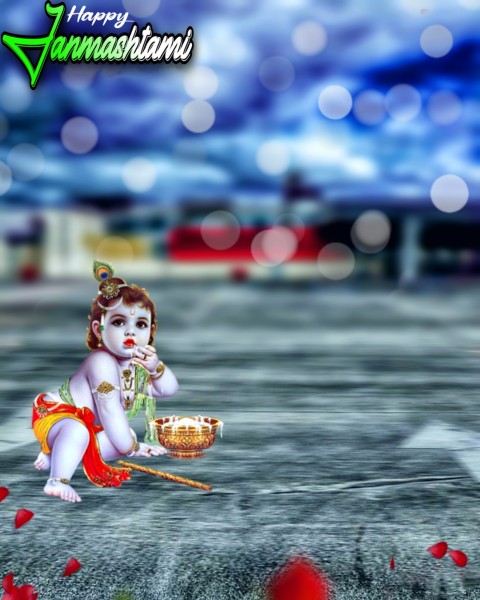 Happy Krishna Janmashtami CB PicsArt Photo Editing Background