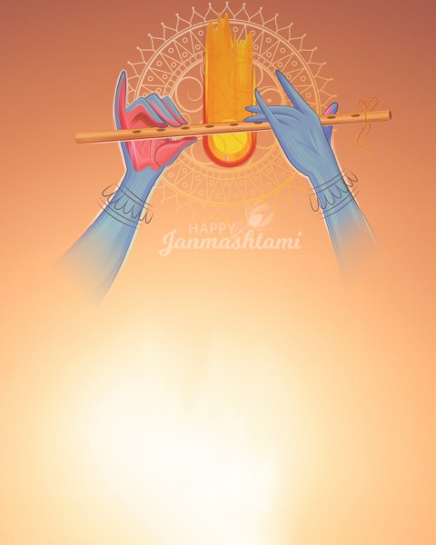 Happy Krishna Janmashtami Hand CB PicsArt Editing Background