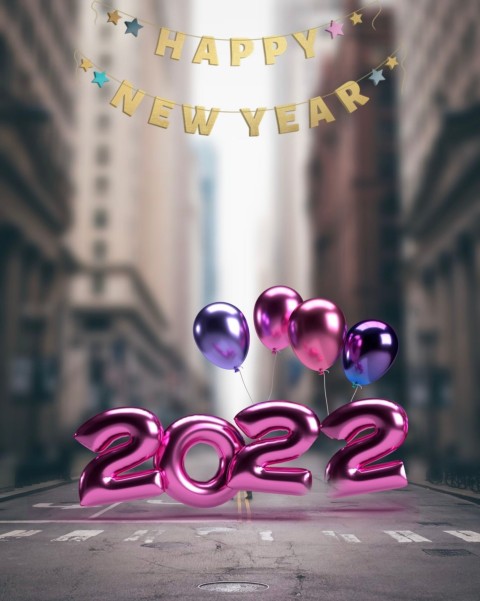 Happy New Year 2022 City CB PicsArt Background