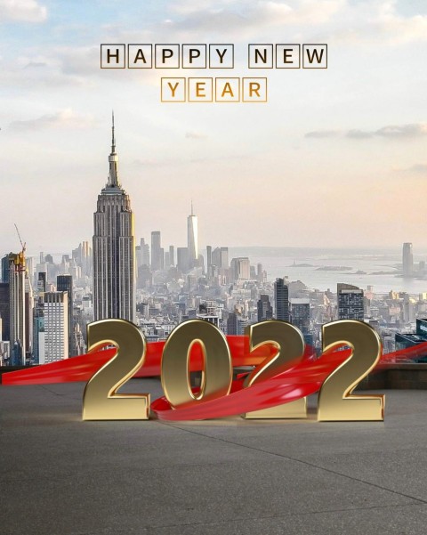 Happy New Year 2022 City Top View CB PicsArt Background