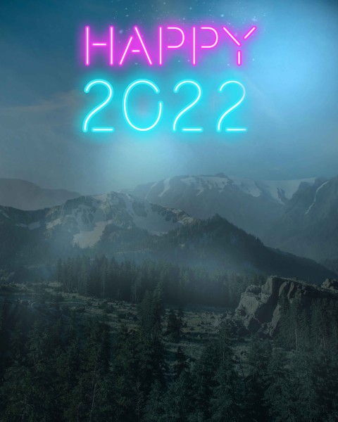 Happy New Year 2022 Mountain PicsArt Editing Background HD