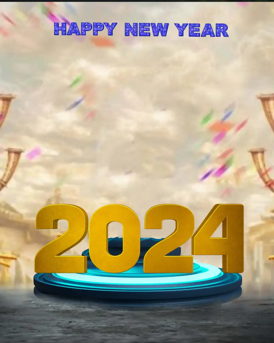 🔥 Happy New Year 2024 Blue Bowl Picsart HD Background CBEditz