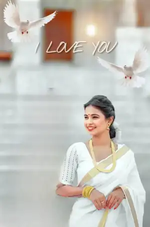 Happy Valentine Day Girl In Saree Editing Background