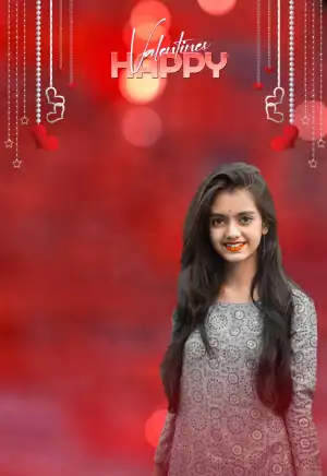 Happy Valentine Day Indian Girl Editing Background