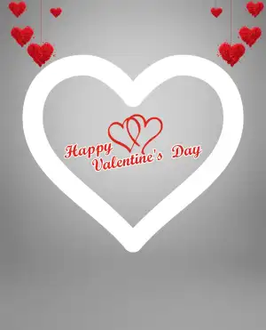 Happy Valentine Day White Heart Editing Background