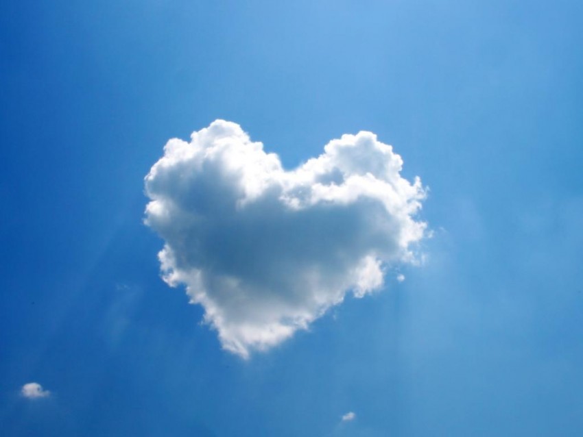 Heart Shape Cloud Sky Background Full HD Download