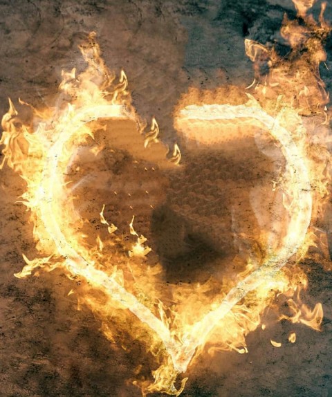 Heart Shape Fire Editing Picsart Background