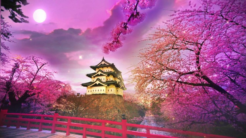 Japan Anime Tree Background HD Download