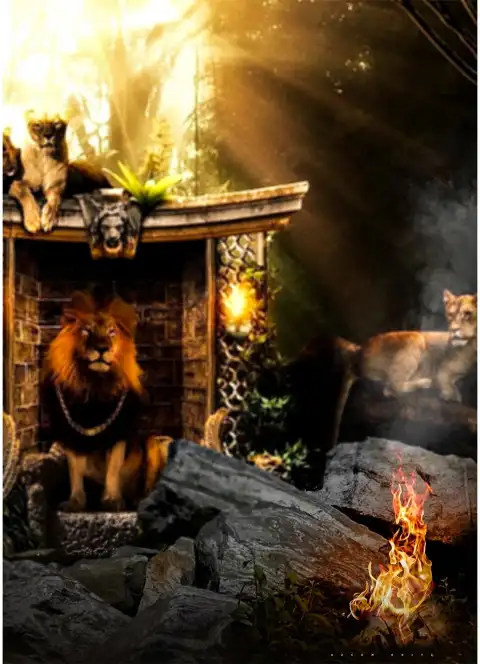 Lion Fire Photo Editing Background Full HD Download