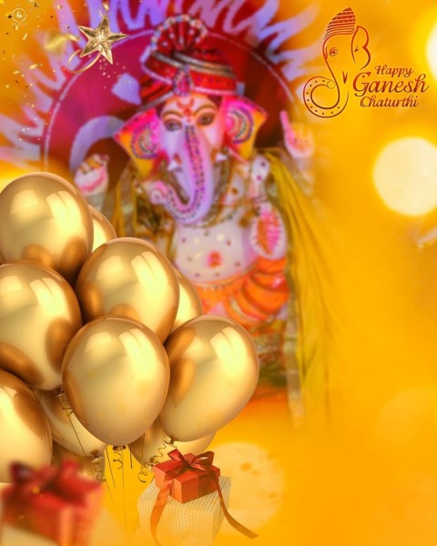 Lord Ganesh Happy Chaturthi Editing Background