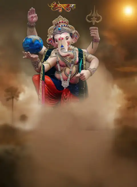 Lord Ganesha PicsArt Banner Editing HD Background Download